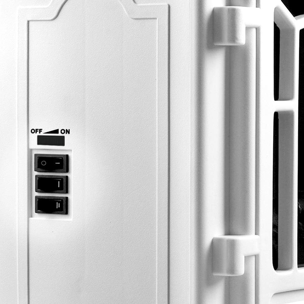 Deuba® Elektrokamin Kaminfeuer 2000W 2 Heizstufen Elektroheizung elektrischer Heizlüfter Elektroofen Elektrokamin mit LED Flammen Dekokamin weiß