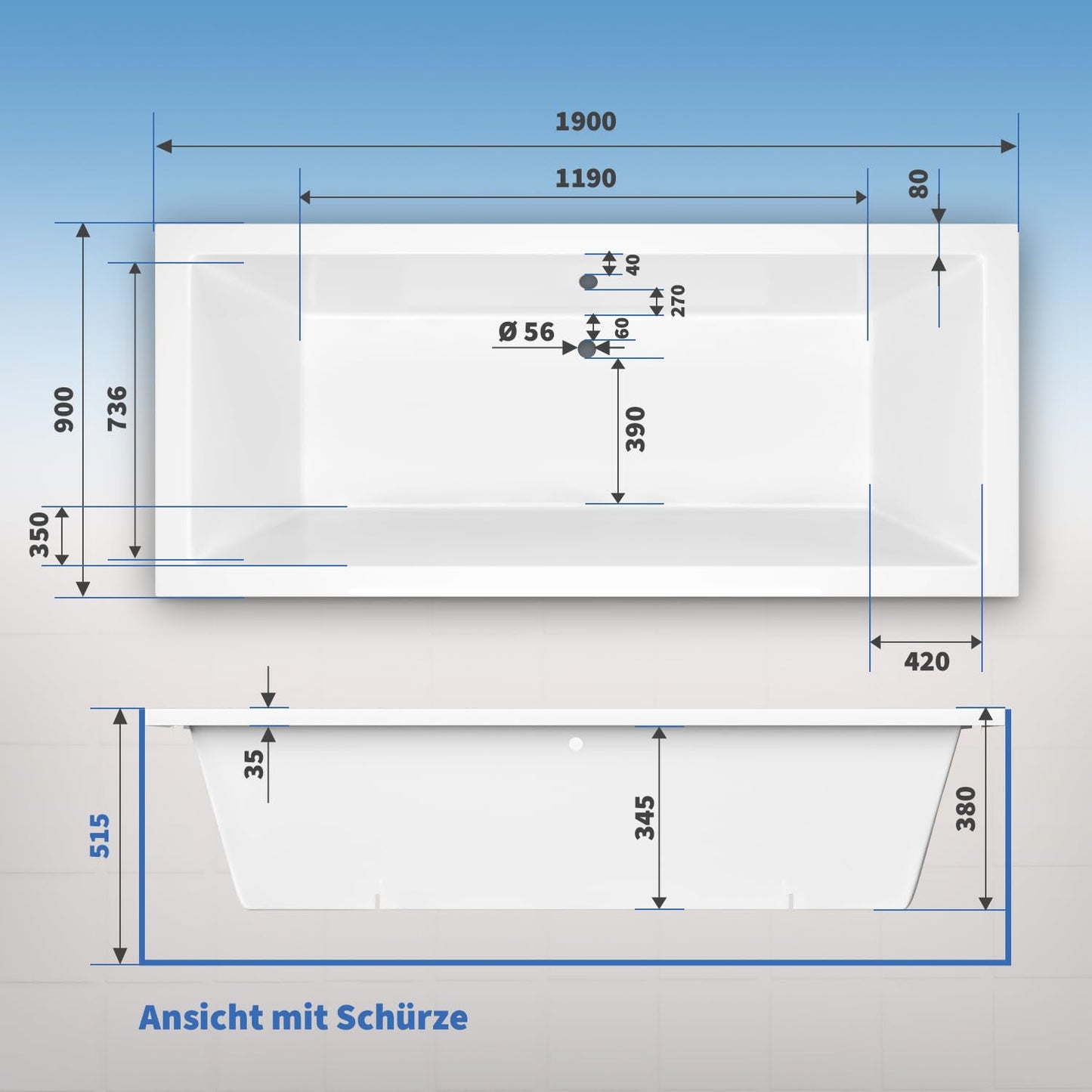 AQUADE Whirlpool Badewanne - Eckbadewanne 140x140 cm - Unikales Whirlpool-Erlebnis nach Ihren Wünschen - Wählen Sie Ihre perfekte Wanne oder Whіrlpоol -Ihre individuelle Wahl für Wellness zu Hause