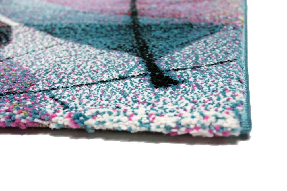 Modern Rug Living Room Leaves Colourful Size 160 x 230 cm