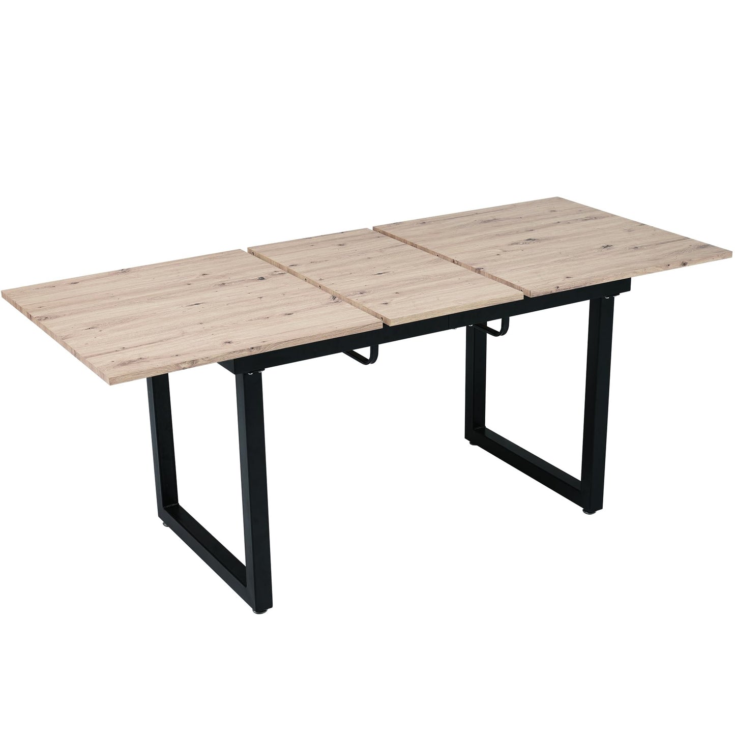 Merax Esstisch, Ausziehbar Esszimmertisch mit Tischbeine aus Metall, Rechteckiger Küchentisch für Wohnzimmer und Esszimmer, Grau