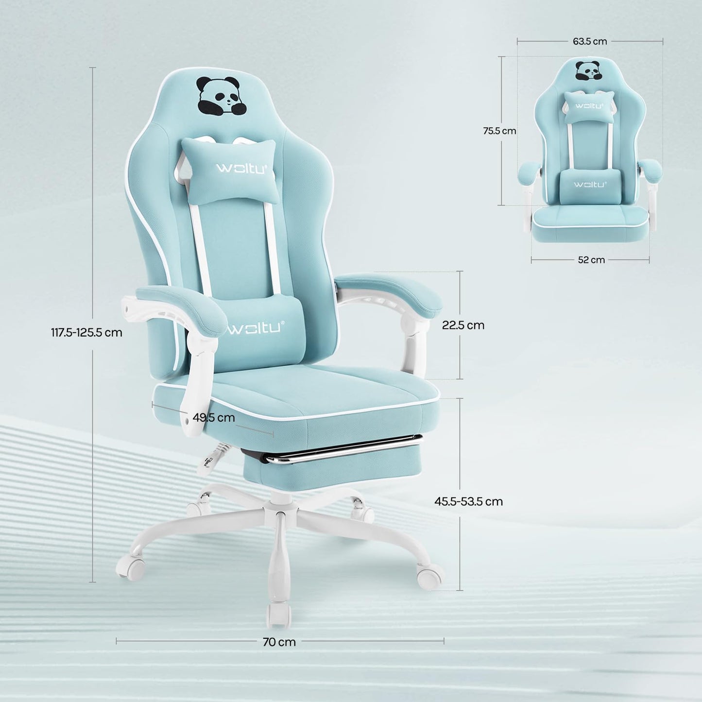 WOLTU Gaming Chair with Pocket Spring Cushion, 150 kg Weight Capacity, Ergonomic Swivel Chair, with Pillow, Lumbar Cushion, Footrest, Mesh, Pink, GS16rs