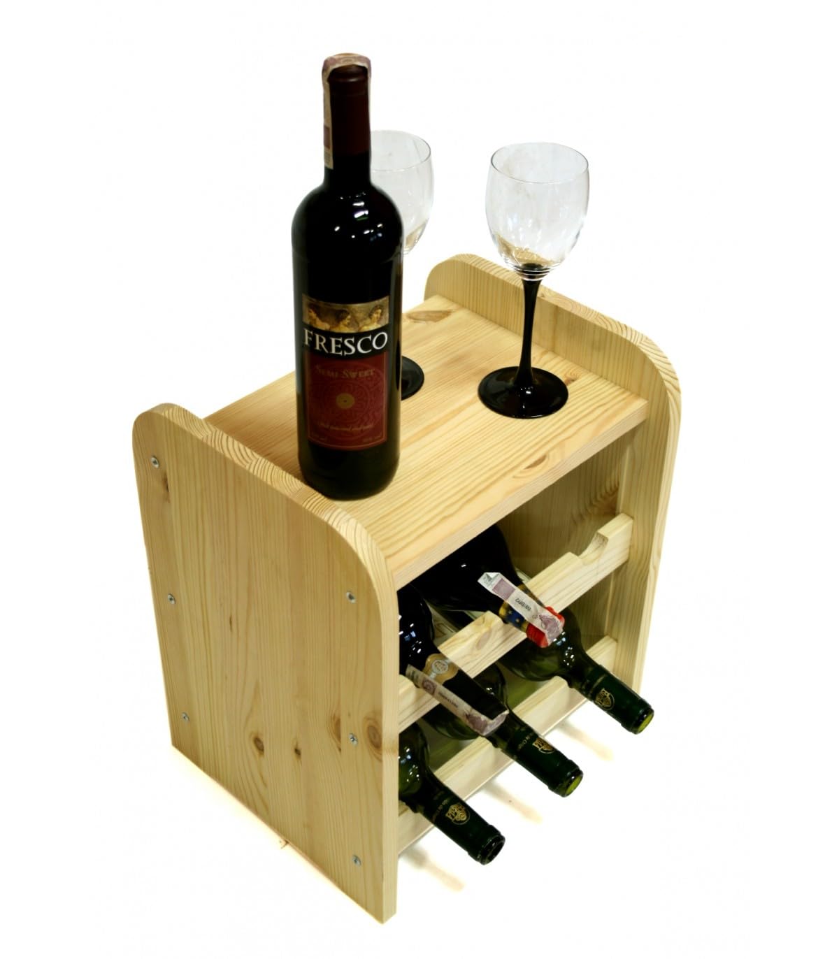 PROREGAL Weinregal PINOTWINE C | HxBxT 87,2x63,2x26,5cm | 42 Flaschen | Massives Kiefernholz | Natur unbehandelt | Weinhalter Weinständer Flaschenständer Flaschenregal Holzregal