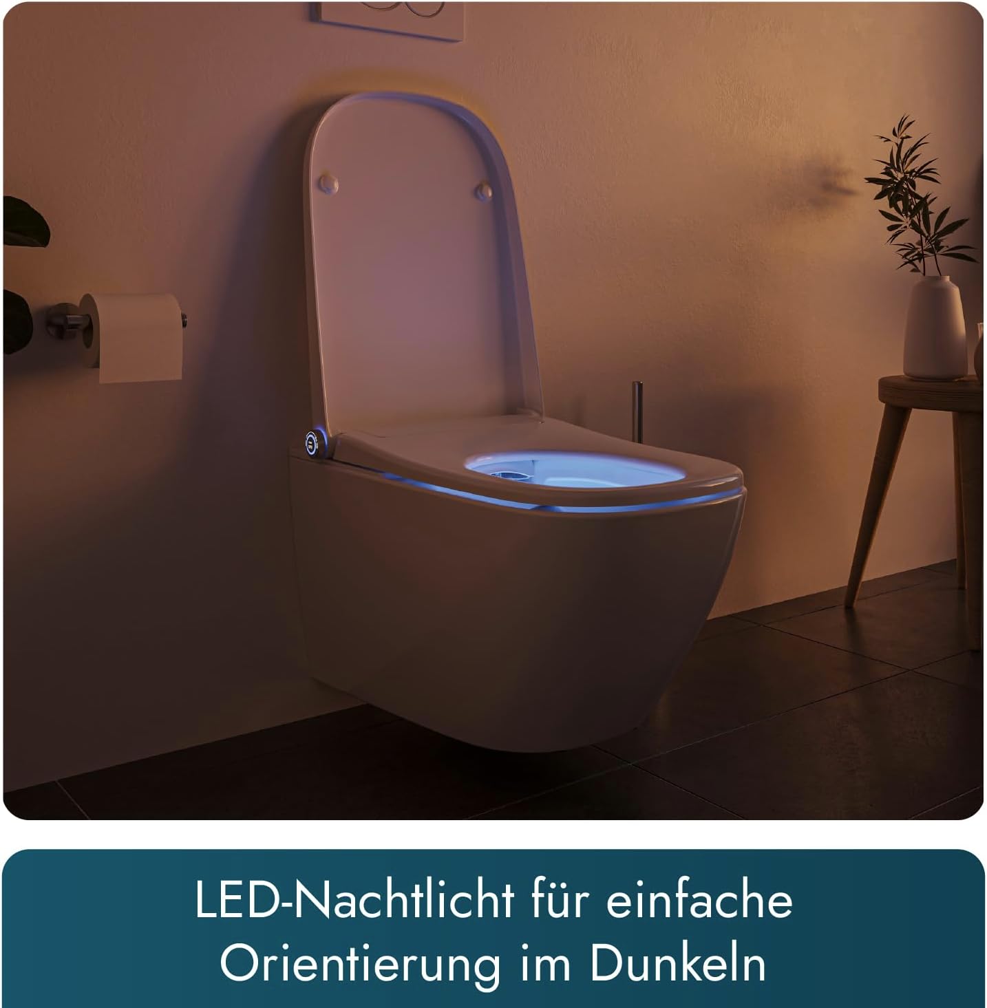 BERNSTEIN Dusch-WC Pro+ 1104 in Weiß mit 5 Jahre Garantieerweiterung, Spülrandloses Hänge-WC mit Bidet Funktion – Komplettanlage mit Fernbedienung Absenkautomatik selbstreinigende Düse