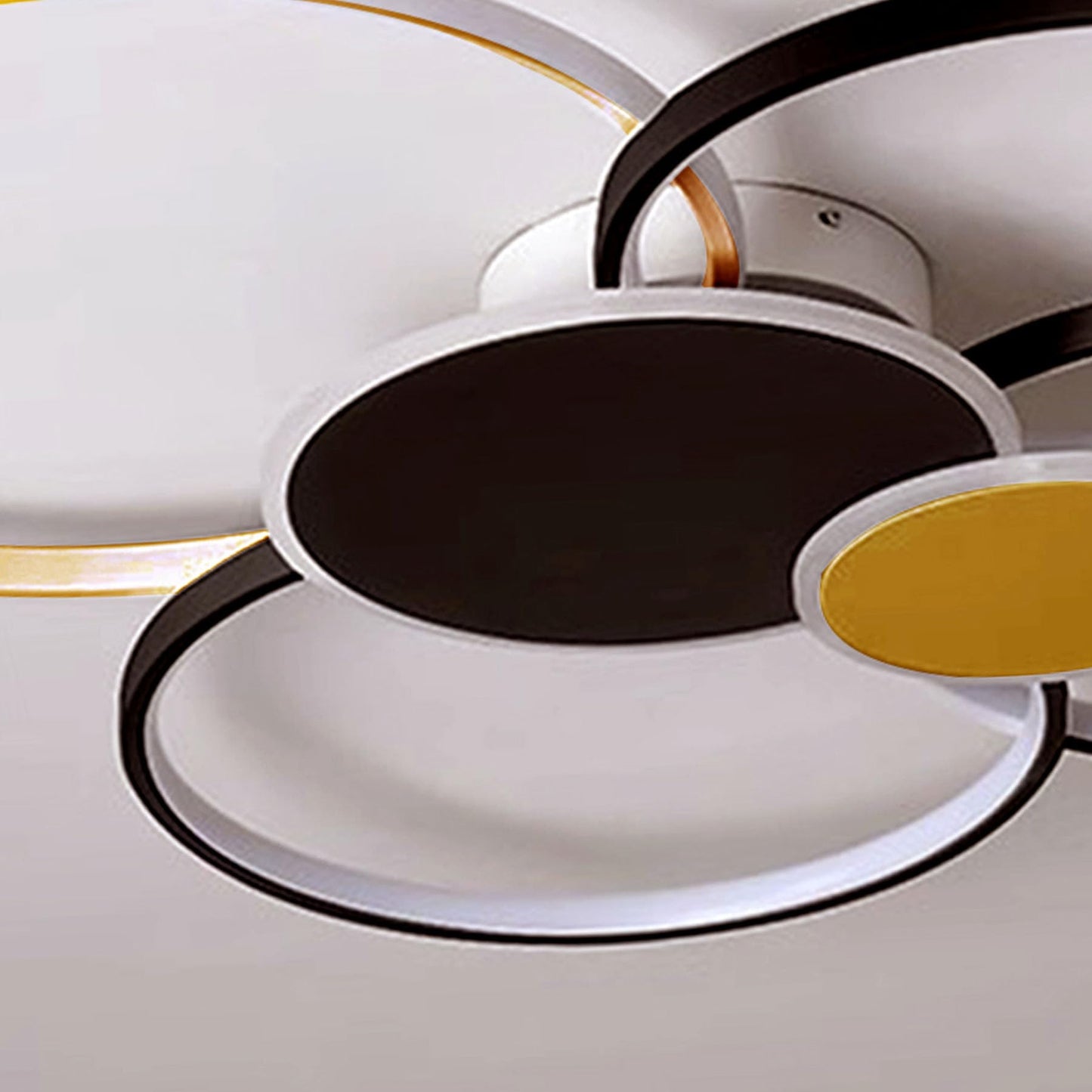 Dimmbare LED 6 Ring Wohnzimmerleuchte LED-Deckenleuchte moderne kreative Deckenbeleuchtung Innenbeleuchtung für die Augenpflege Für Schlafzimmer Büro Esszimmer Jugendzimmer (Weiß, L80cm 71W)