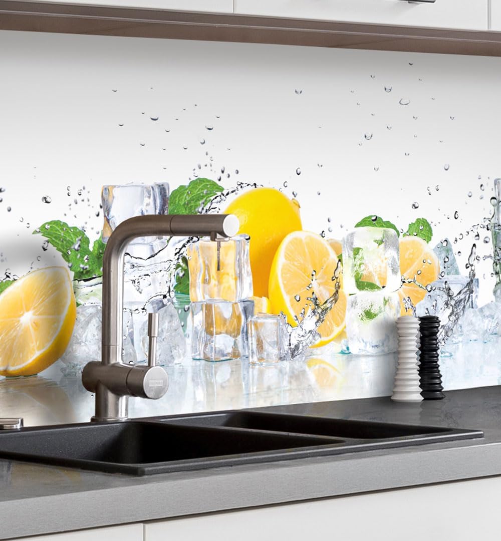 MyMaxxi Küchenrückwand Folie selbstklebend matt - einfache Montage ohne Bohren 0,4mm stark Versteift - Motiv Mauer 04-60cm hoch - Spritzschutz Küche Klebefolie - Stein Ziegel 60 x 60cm