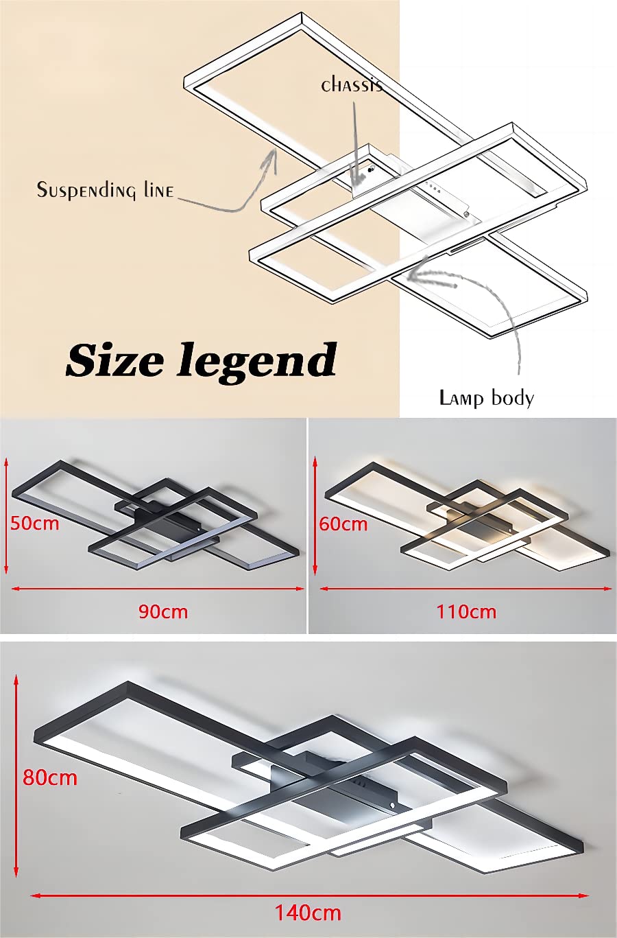 Qiaomao LED Deckenleuchte Modern Lampe Wohnzimmer mit Fernbedienung Weiß (90x50x9cm, 80w) Dimmbar Deckenlampe Stufenloses Dimmen Schlafzimmerlampe, Groß Deckenleuchten für Schlafzimmer Büro Esszimmer