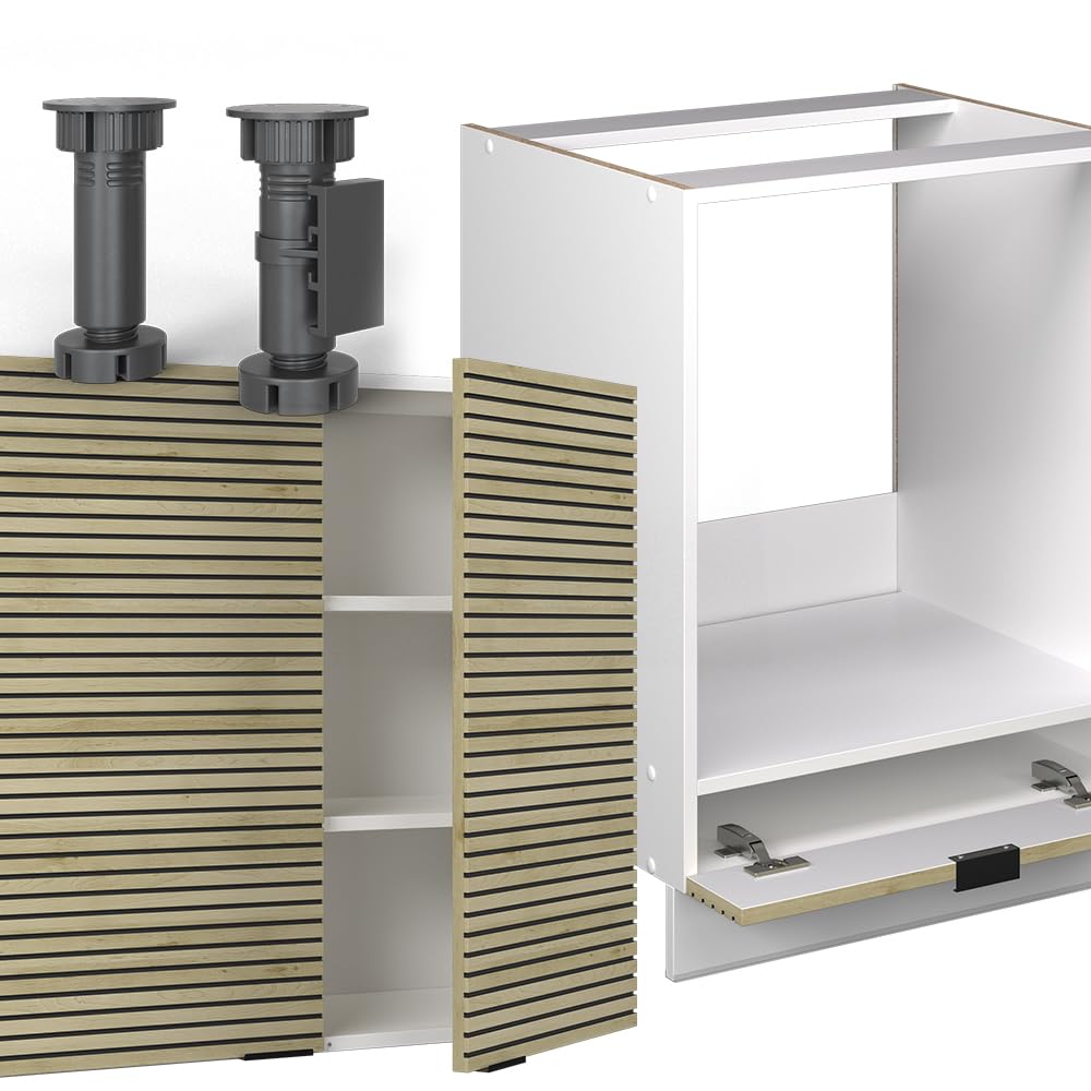Vicco Eckküche Fame-Line, Grün-Gold Landhaus/Weiß/Weiß, 160 x 190 cm ohne Arbeitsplatte