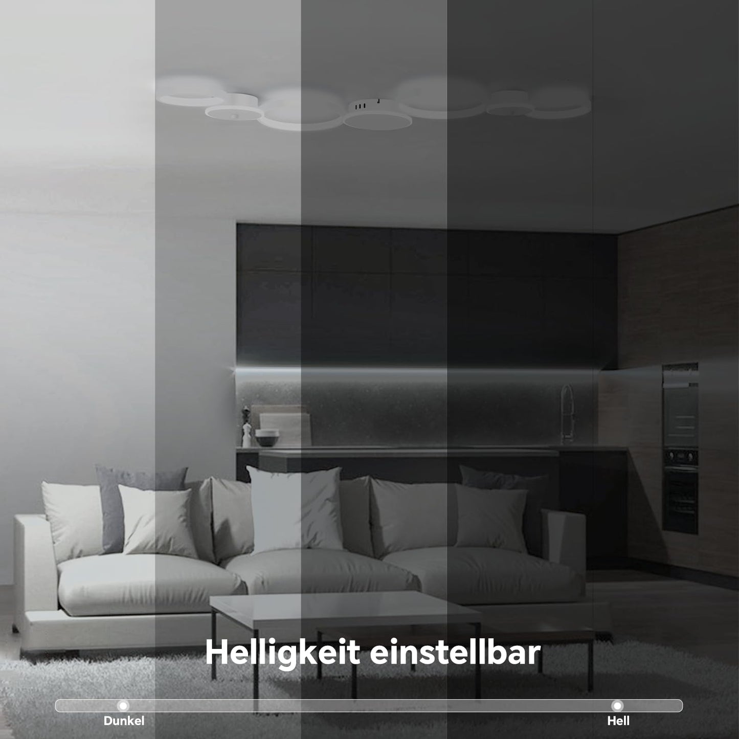 BAYHT Deckenleuchte LED Wohnzimmerlampe Weiße Runde LED Deckenlamp Dimmbar 62W 5300LM mit Fernbedienung 3000K-6500K Geeignet für Wohnzimmer, Deckenleuchte Schlafzimmer