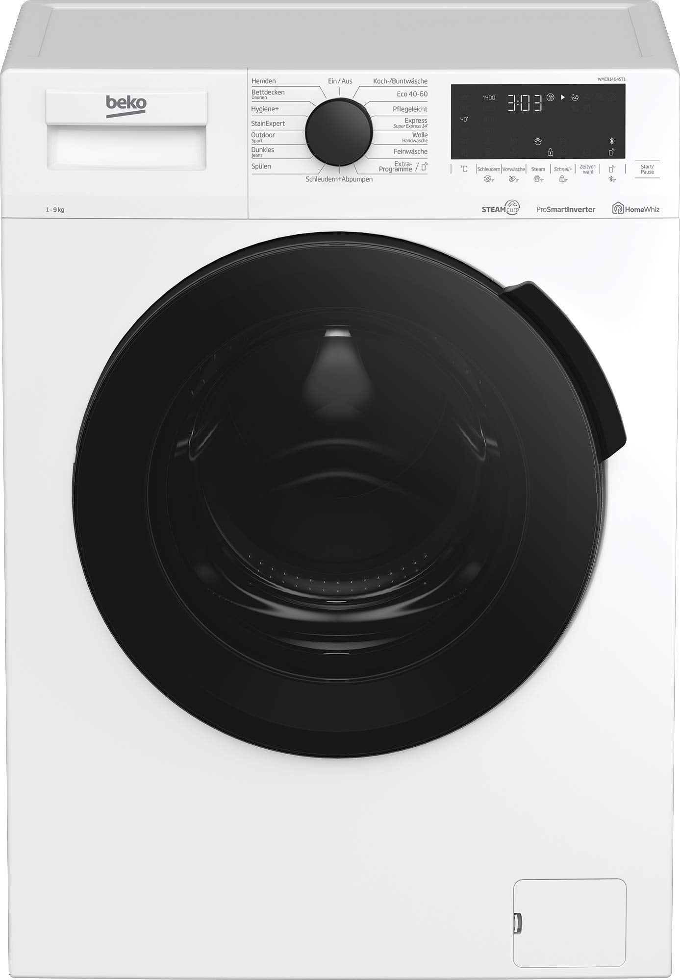 Beko BM3WFU3741R Waschvollautomat, Waschmaschine, 7 kg, EnergySpin, Schleuderwahl 1400 U/min, SteamCure Dampffunktion, allergikergeeignet, AquaWave Schontrommel, Weiß