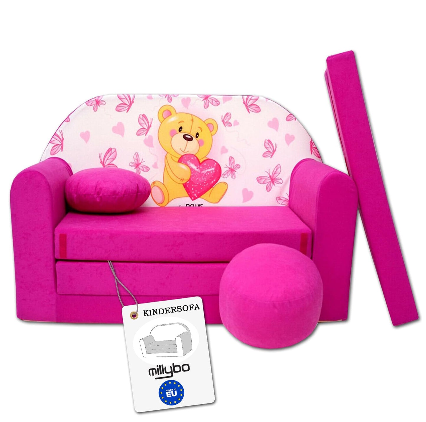Children's Sofa with Sleep Function Foldable 3-in-1 Children's Sofa Play Sofa with Bed Function Girls Boys Bean Bag Mini Sofa Bed Children's Room Sleeping Chair (A39)