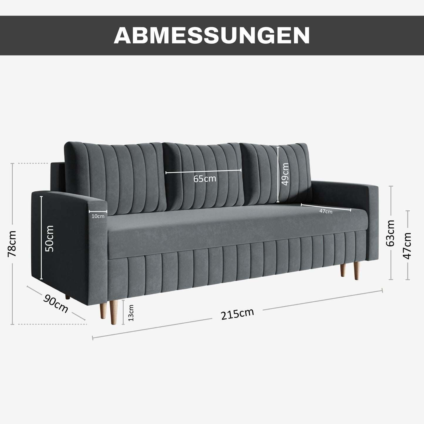 MOTIVENA Leo Sofa Set, Sofa Set 3 2 1 Living Room, Sofa 3 2 1 Set, Couch Set, Futon Set, Living Room Couch Set, Couch 3 2 1 Set, Bonell Spring Core (H4), Velvet, Grey Light Grey