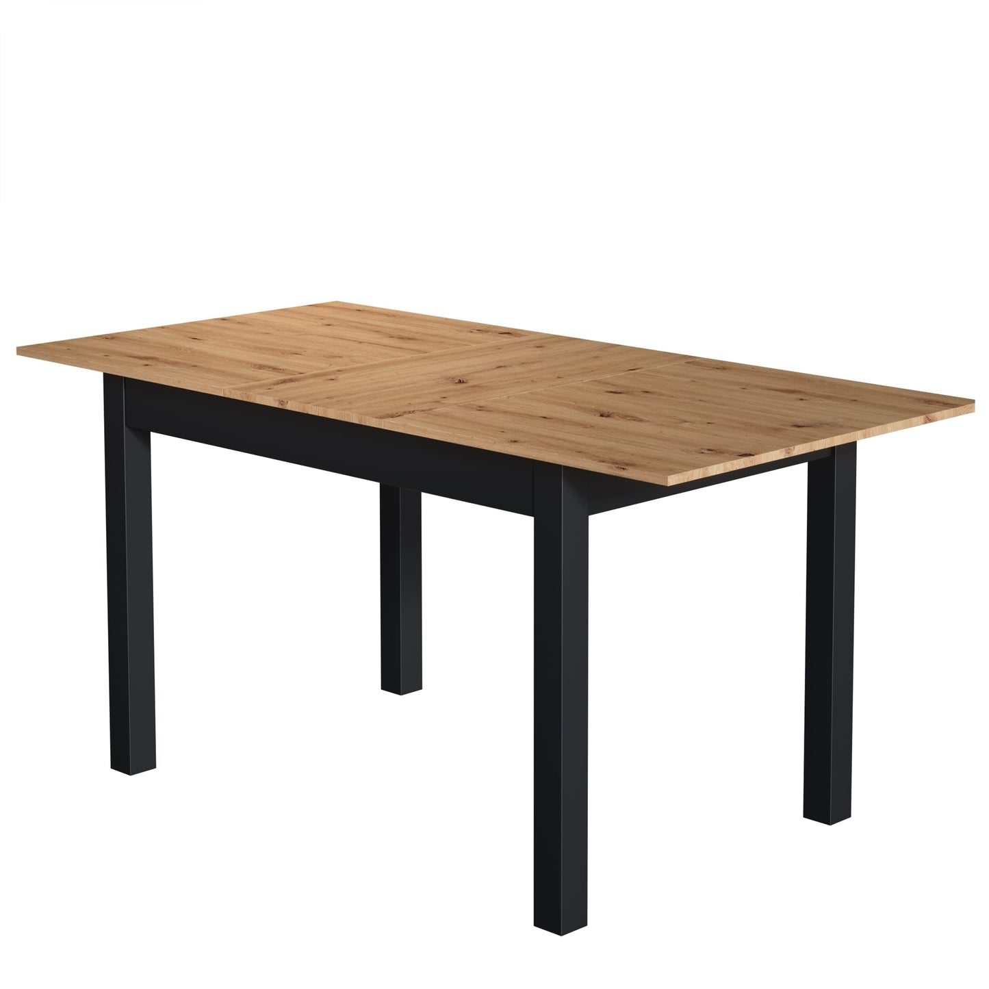 Newfurn Dining Table Wild Oak Dining Room Table Kitchen Table Dining Table II 120 x 76.5 x 70 cm (W x H x D) Extendible up to 160 cm including 40 cm Table Top Anthracite Kitchen Table Dining Table