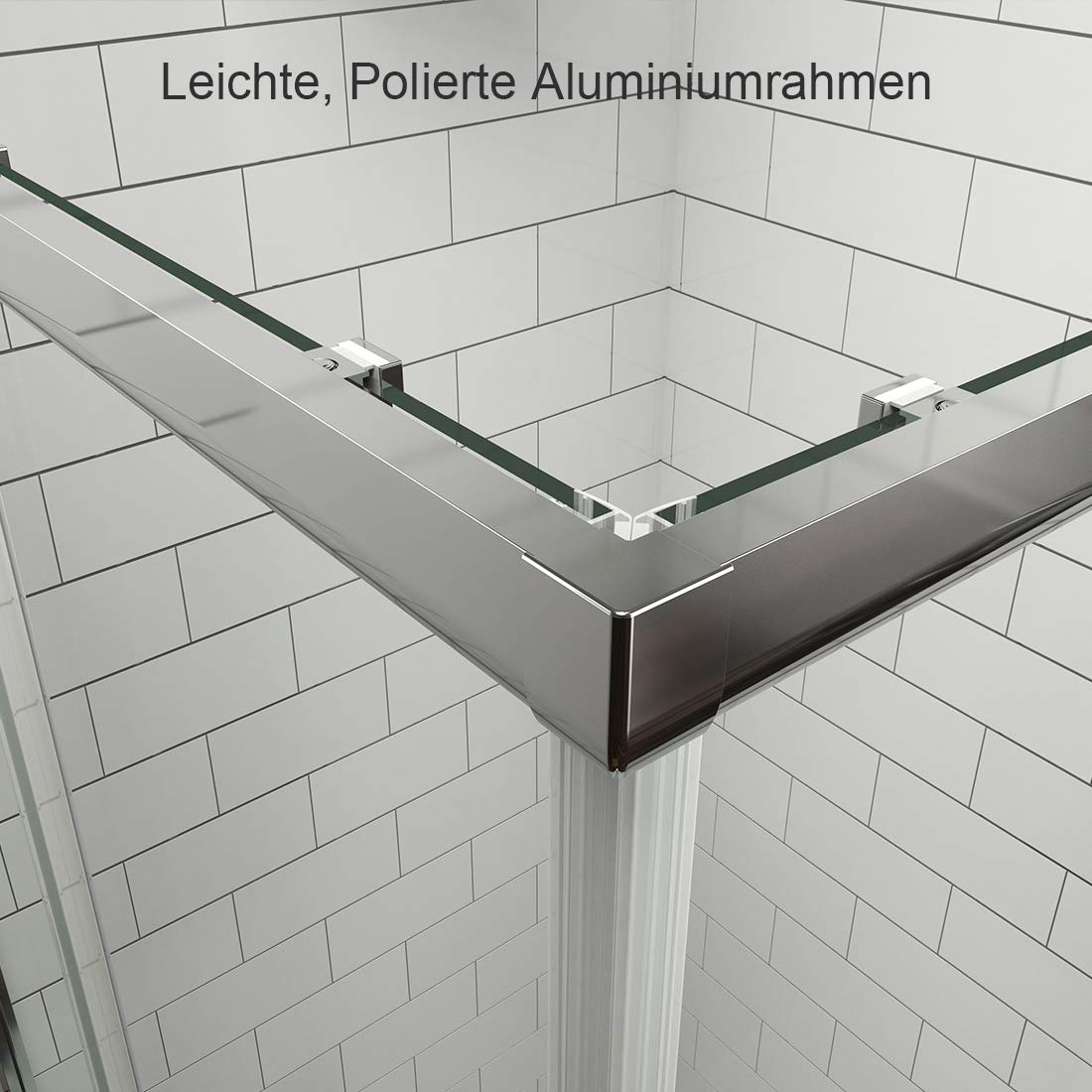 Heilmetz Duschkabine 80x90 cm Eckeinstieg Duschabtrennung Schiebetür Duschtür Nische Duschkabinen Glastür Schiebetür 5mm ESG Sicherheitsglas Doppel Schiebetür Duschtür - Höhe 185cm