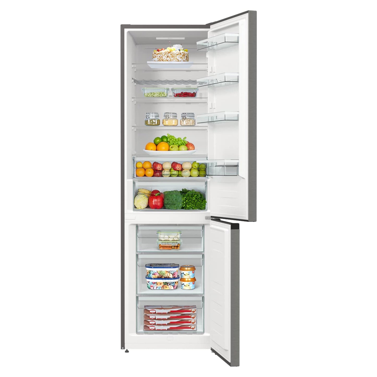 Gorenje N 619EAW4 Fridge-Freezer Combination, LED Display, 186 cm, 300 L, NoFrostPlus, Vegetable Compartment with Moisture Control, FastFreeze, White