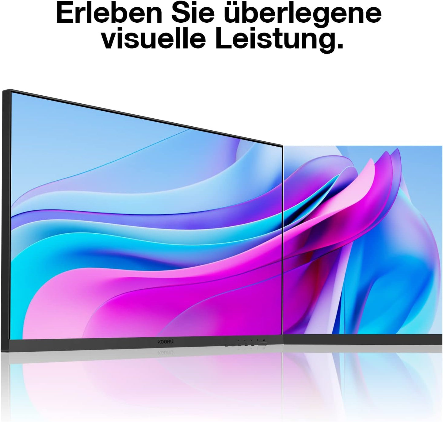 KOORUI Gaming Monitor 27 Zoll, Full HD Rahmenlos Bildschirm 165Hz Adaptive Sync (1ms, VA-Panel, Eye-Care, 1920 x 1080, 2xHDMI 2.0, & DisplayPort 1.4, VESA 75x75mm, DCI-P3 90%)