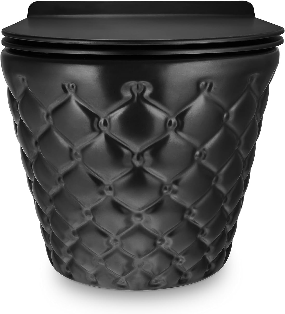RD Luxury Spülrandloses Hänge-WC Schwarz Matt – Wandtoilette aus Keramik mit Softclose WC-Sitz, Schallschutz & Komplettset