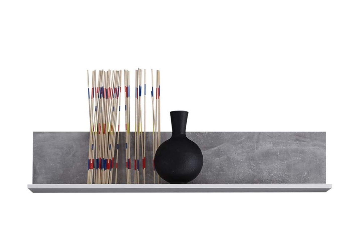 STONE Wohnwand Komplett-Set in Beton Optik, Weiß - Moderne Schrankwand für Ihr Wohnzimmer - 304 x 194 x 48 cm (B/H/T)