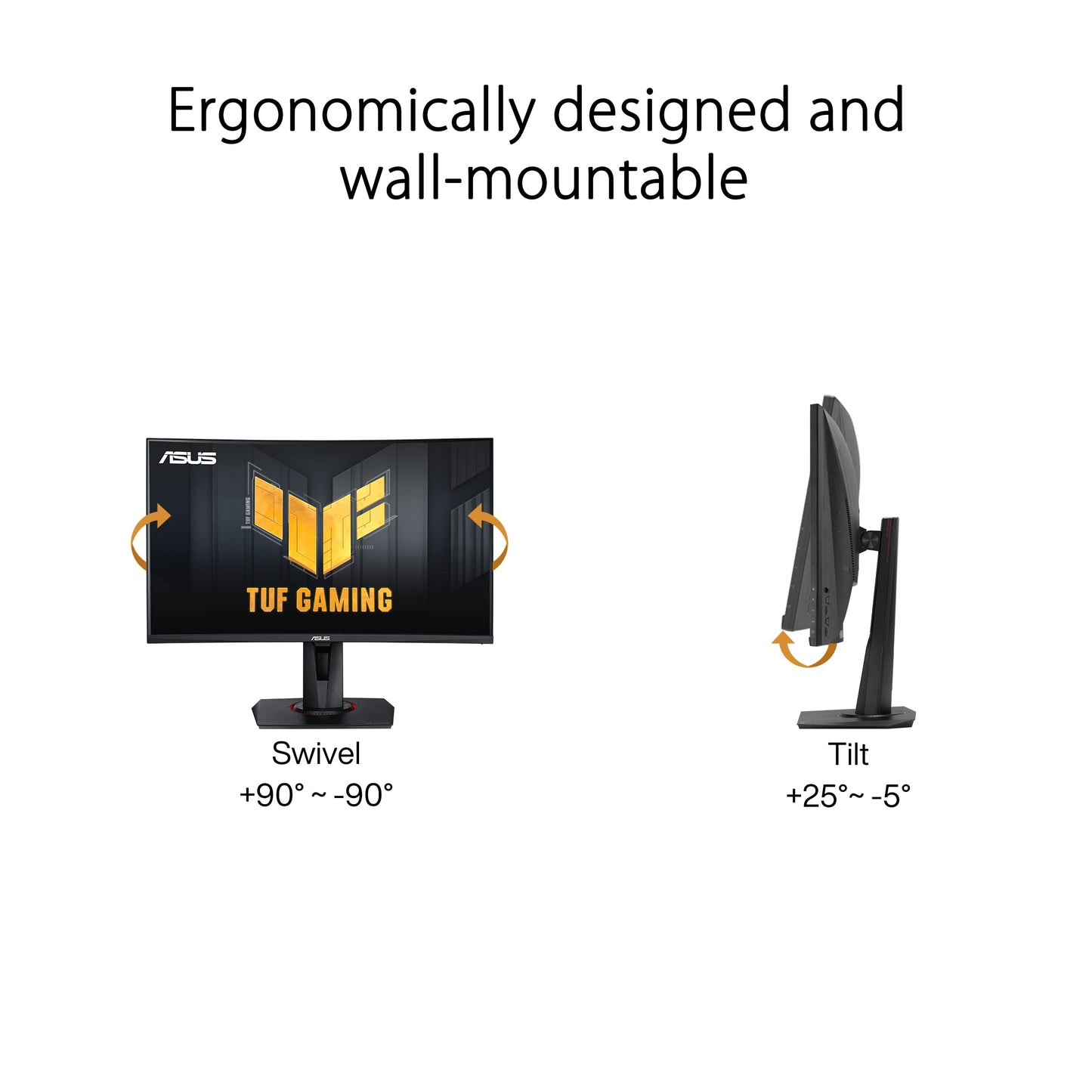 ASUS TUF Gaming VG34VQL1B, 34 Inch UWQHD Curved Monitor, 165 Hz, 1 ms MPRT, FreeSync Premium, DisplayHDR 400, VA Panel, 21:9, 3440 x 1440, DisplayPort, HDMI, USB, Ergonomic, Black