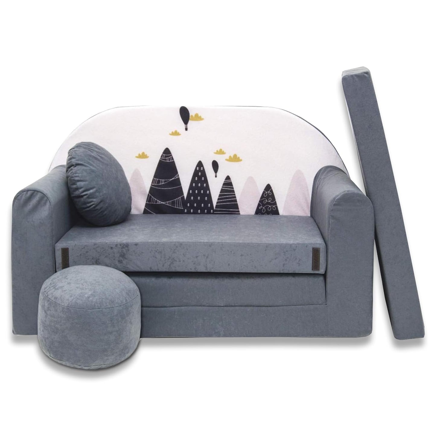 Children's Sofa with Sleep Function Foldable 3-in-1 Children's Sofa Play Sofa with Bed Function Girls Boys Bean Bag Mini Sofa Bed Children's Room Sleeping Chair (A39)