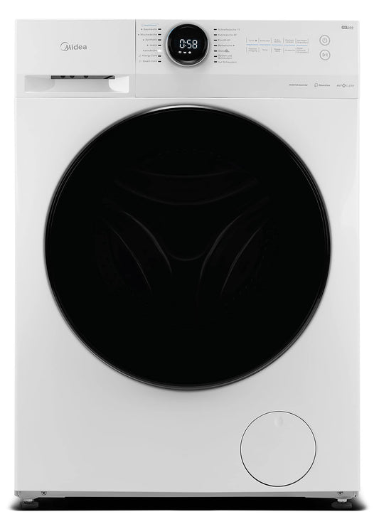 Midea MF10EW70BA10 Waschmaschine / 7kg / 1400 U/Min/EEK A-10%/Inverter Quattro Motor/Dampffunktion/Grosse Trommel/Nachlegefunktion/Kindersicherung/AquaStop, Weiß