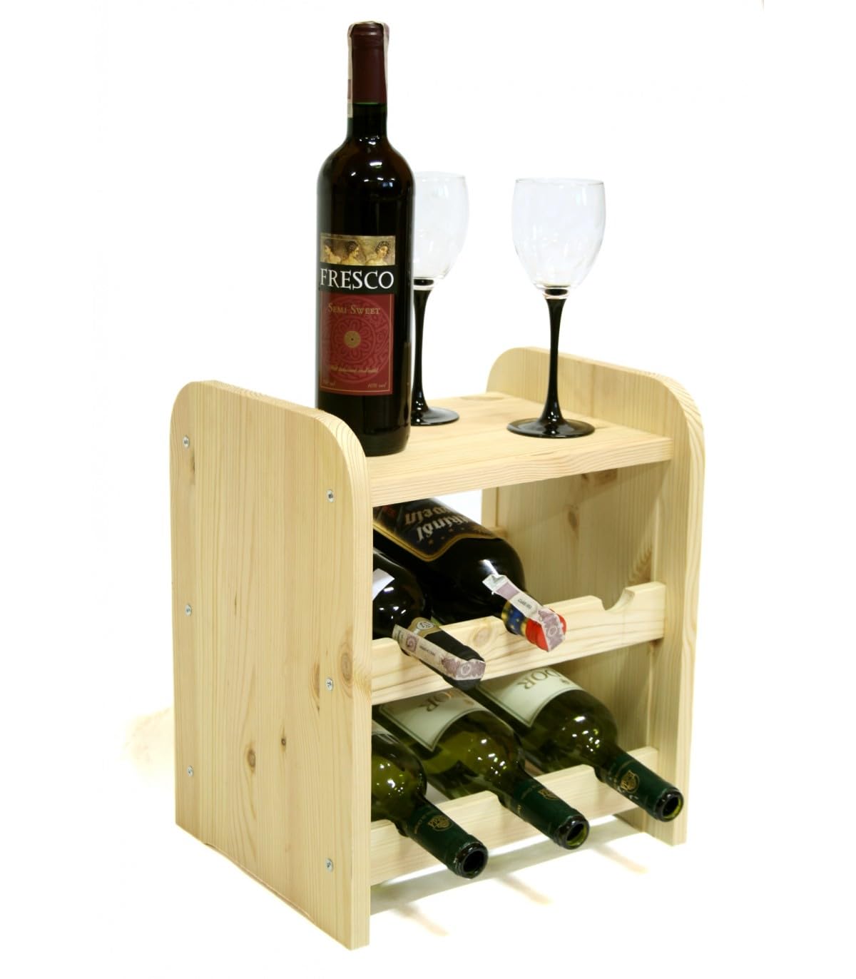 PROREGAL Weinregal PINOTWINE C | HxBxT 87,2x63,2x26,5cm | 42 Flaschen | Massives Kiefernholz | Natur unbehandelt | Weinhalter Weinständer Flaschenständer Flaschenregal Holzregal