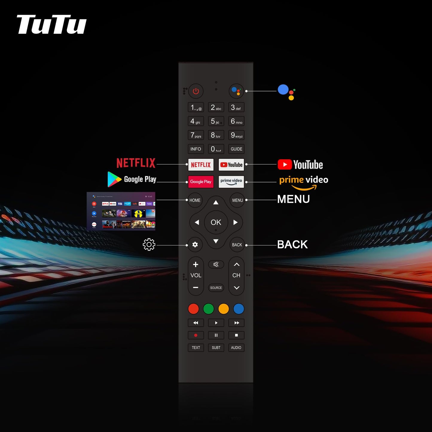 TuTu Smart TV 25 Zoll (64 cm) Full HD VIDAA Fernseher mit WLAN Triple Tuner (DVB-T/T2, DVB-C, DVB-S/S2) APP Store HDMI USB (TUV25FQ1B, 2024)