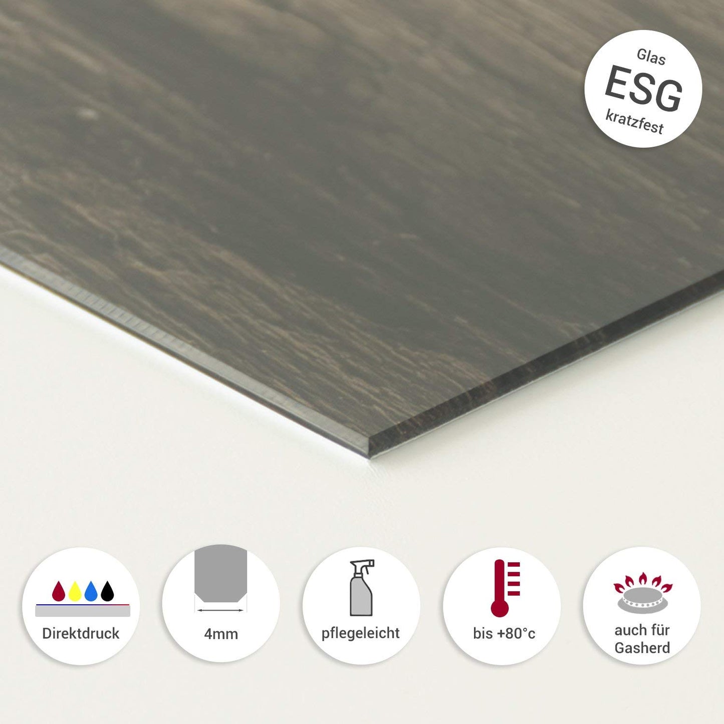 GRAZDesign Kitchen Back Wall Glass Chili Splash Guard Stove Print Behind Glass Picture Motif Spices Back Wall Kitchen Glass Plate with Kitchen Motif 60 x 60 cm