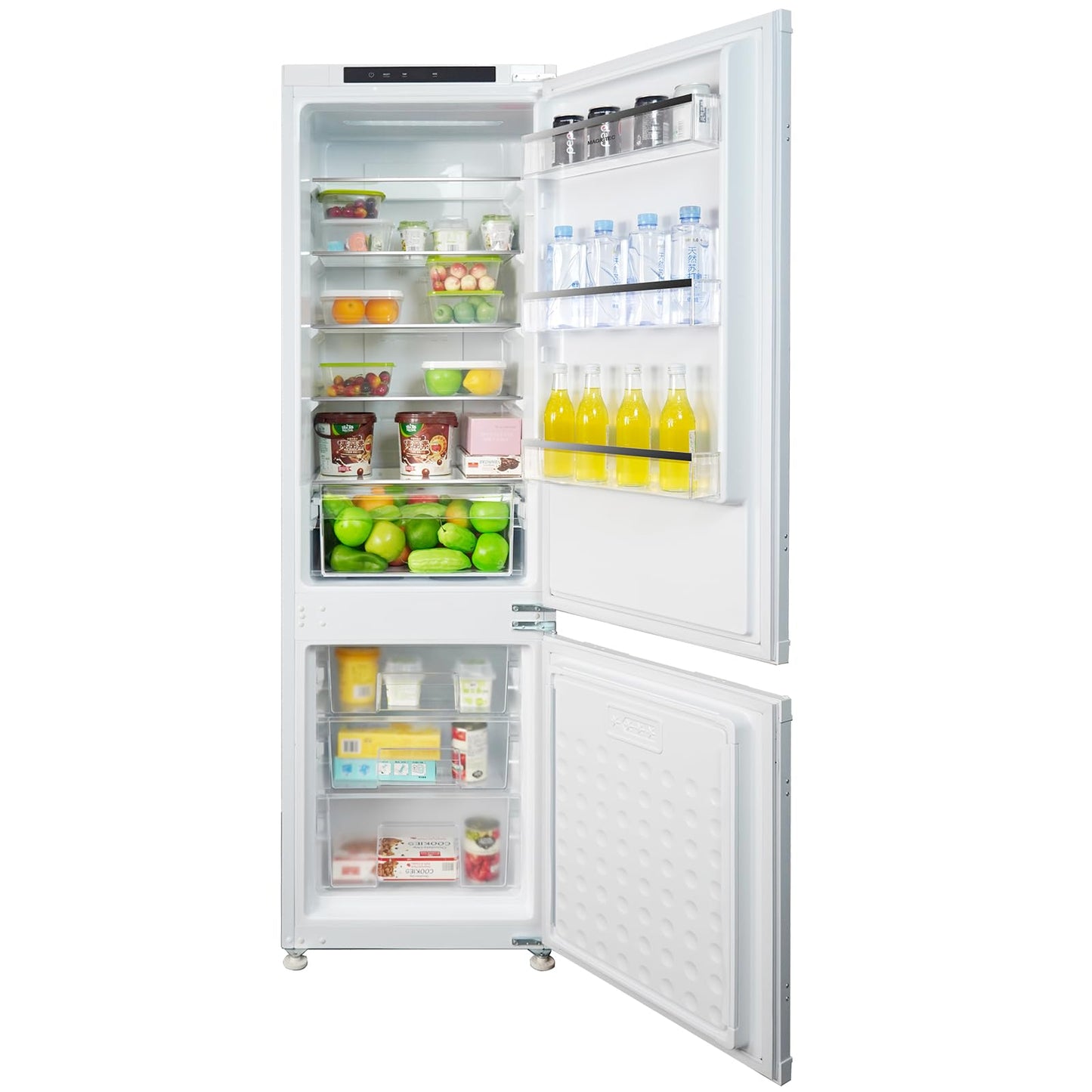 magictec Einbaukühlschrank mit Gefrierfach | 177 cm | 248L (186L/62L) | No Frost | Kühl-Gefrierkombination mit austauschbaren Türscharnieren | Inverterkompressor | Schnellkühlung | Geräuscharm