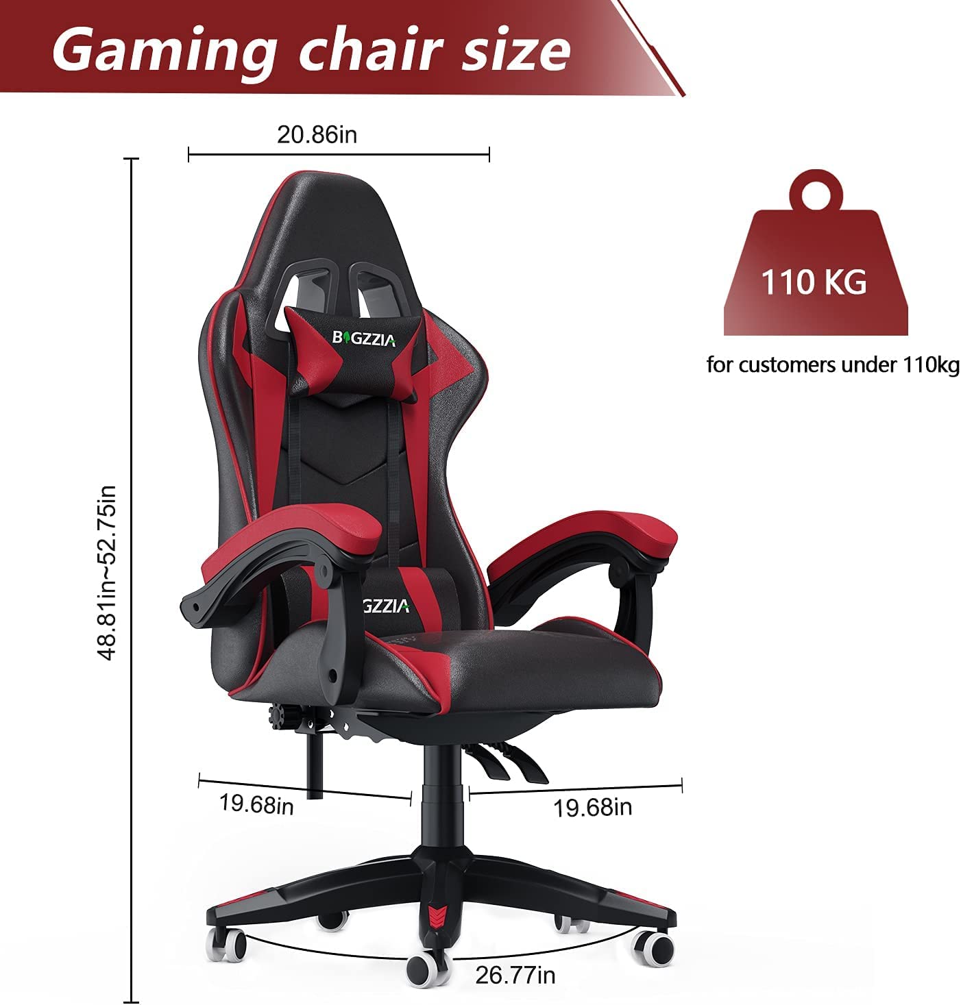 Racingreat Gaming Stuhl, Gamer Stühle, Ergonomisch Gaming Chair, Rückenlehne Einstellbar Pc-Stuhl, 360° Drehbar Gaming Sessel, Atmungsaktiver Bürostuhl für Jugendliche Jungen Mädchen Erwachsene Rosa