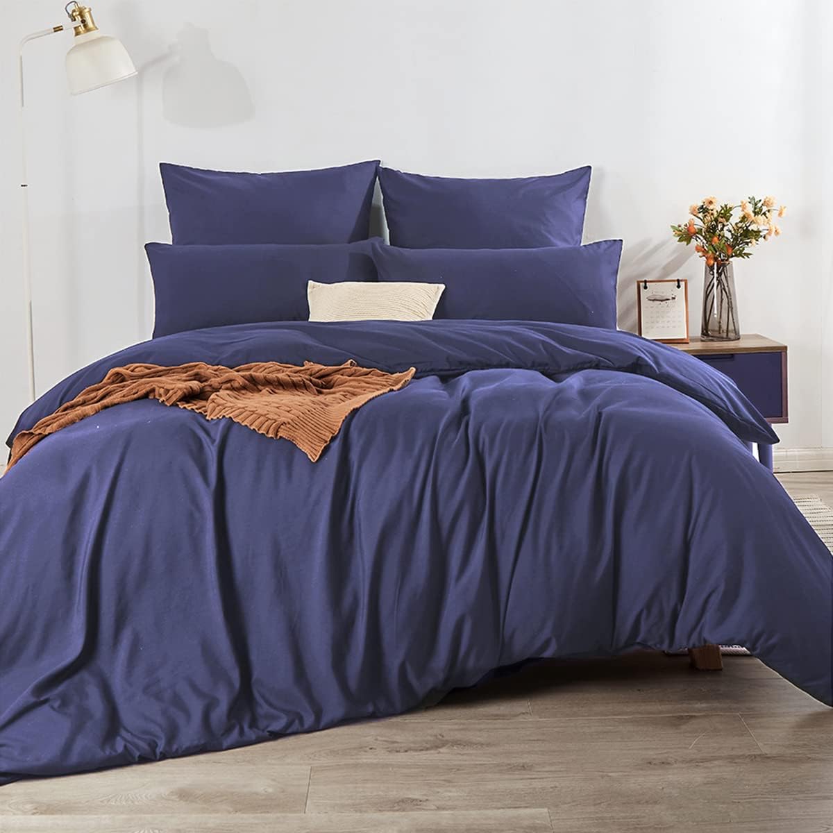 Soifox Bed Linen Set, Grey Anthracite, Microfibre, Non-Iron and Wrinkle-Free Duvet Cover 200 x 200 cm with Set of 2 Pillowcases 80 x 80 cm, Bed Linen with Zip