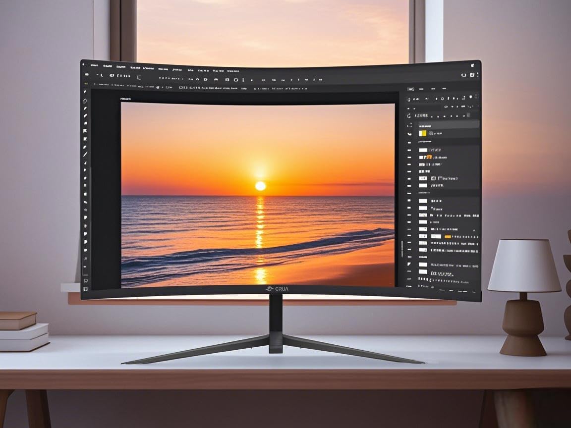 32 Zoll Curved Gaming Monitor, 1K Full HD 1080P (1920x1080), 240Hz, 1ms, 1500R, AdaptiveSync, DCI-P3 90%, SRGB100%, Eye Care
