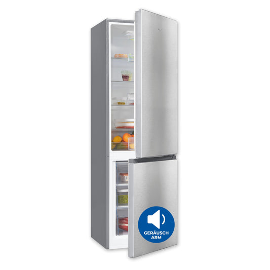 Exquisit Kühl-Gefrierkombination, 180 cm Höhe, Kühlschrank mit Gefrierfach, 269 Liter, 4-Sterne-Gefrierfach, Türanschlag wechselbar, Standgerät, KGC5265-70-010E inoxlook