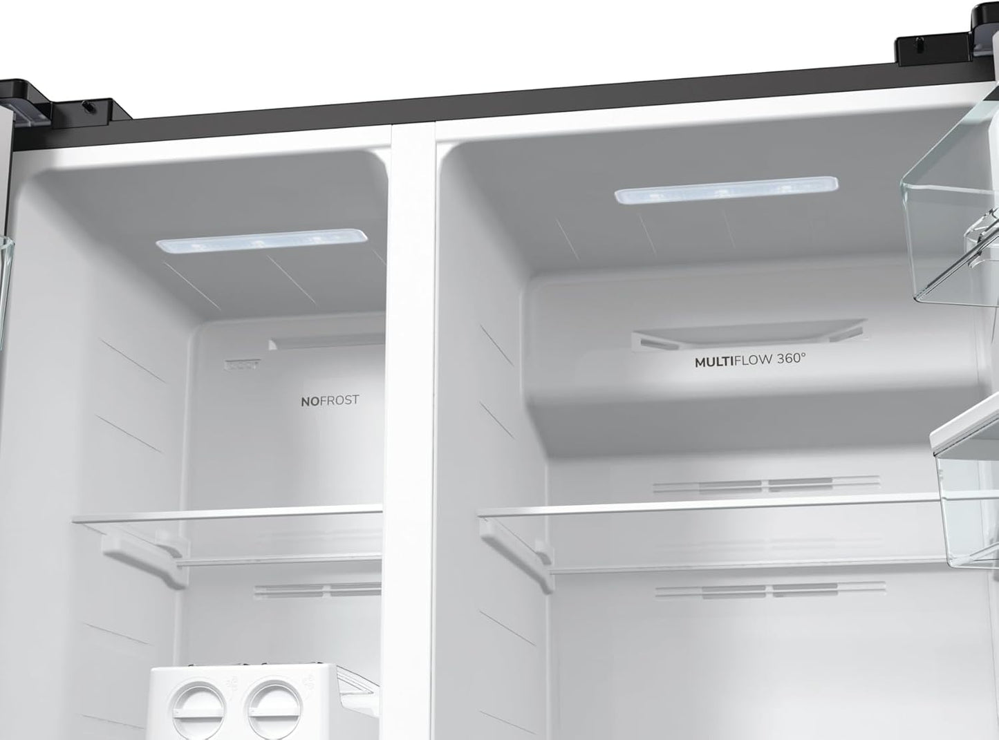 Gorenje NRR 9185 EABXLWD Side by Side Kühl-Gefrierkombination, Made in Europe, EEK E, NoFrostPlus, Inverter-Kompressor, Crisp Zone, ConvertActive Zone, FastFreeze, 178,6 cm, schwarz