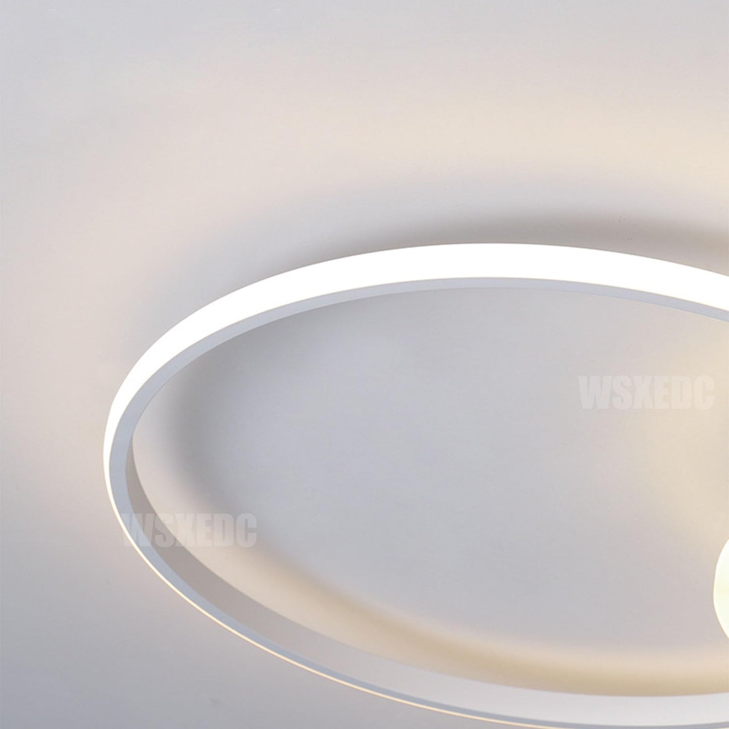 Dimmbare LED 6 Ring Wohnzimmerleuchte LED-Deckenleuchte moderne kreative Deckenbeleuchtung Innenbeleuchtung für die Augenpflege Für Schlafzimmer Büro Esszimmer Jugendzimmer (Weiß, L80cm 71W)