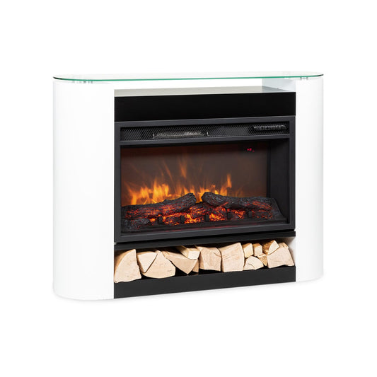 Klarstein Elektrokamin, Elektro Heizungen für Wohnzimmer & Innenräume, Elektrischer Kamin mit LED Flammen, Sparsamer Elektroofen, Heizlüfter mit Timer, Einstellbarer Thermostat, Heizung 1800 W