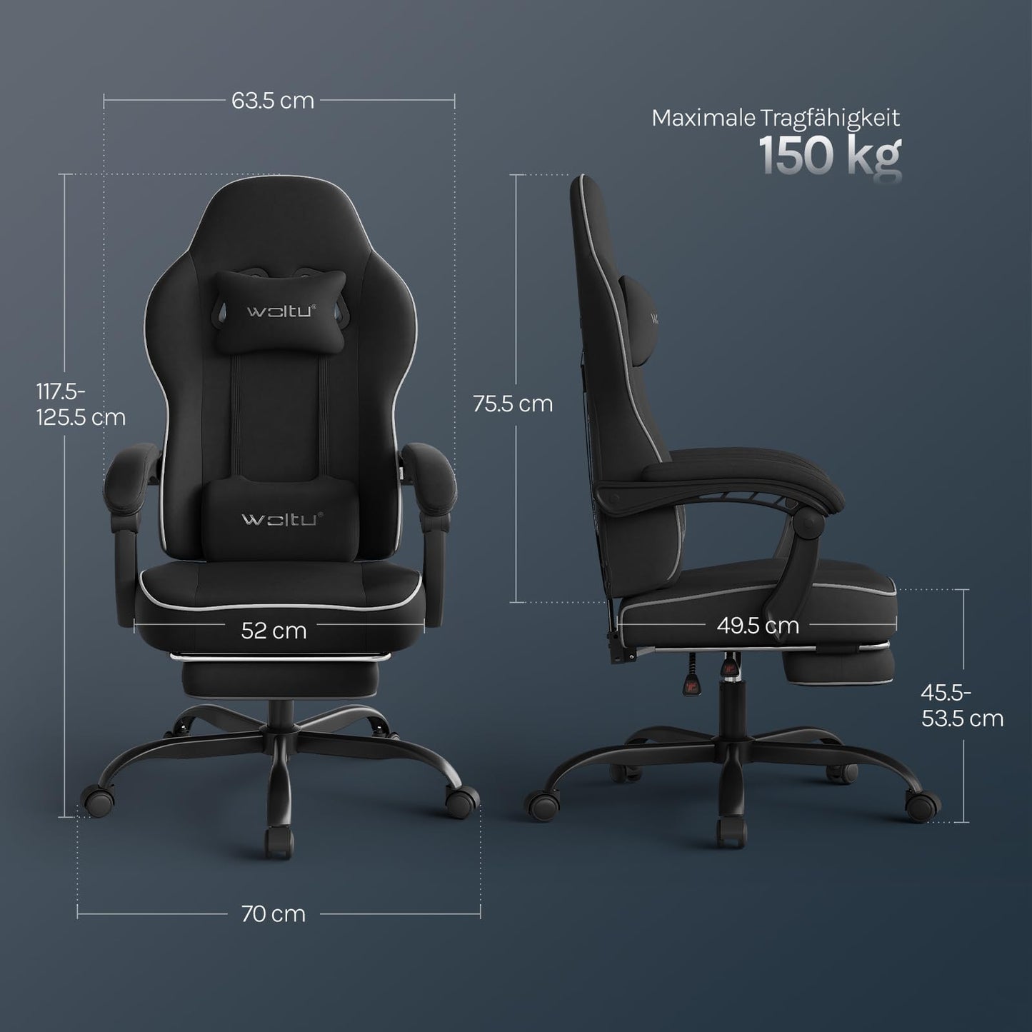WOLTU Gaming Chair with Pocket Spring Cushion, 150 kg Weight Capacity, Ergonomic Swivel Chair, with Pillow, Lumbar Cushion, Footrest, Mesh, Pink, GS16rs