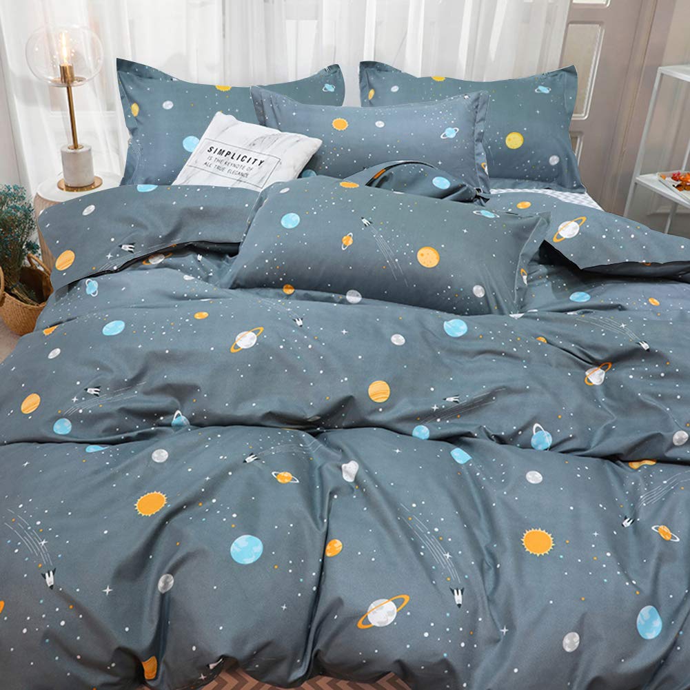AShanlan Girls' Pink Hearts Children's Bed Linen 135 x 200 cm Pillowcase 80 x 80 cm Grey Pink Reversible Children's Bedding Set 100% Microfibre Duvet Cover with Zip