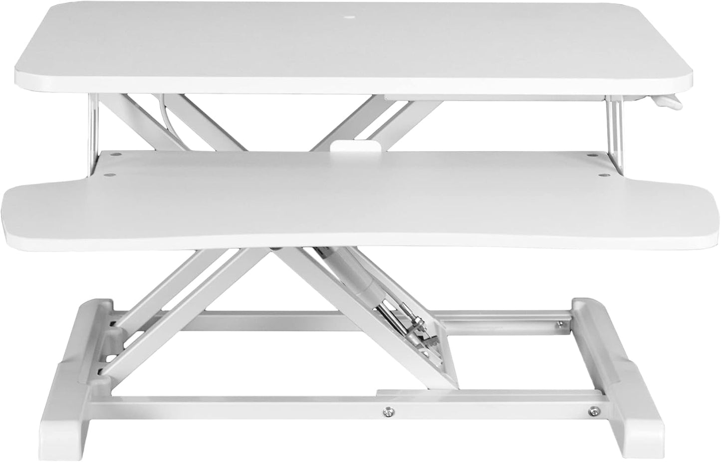 VIVO 32” Stehpult-Konverter mit höhenverstellbarem Aufsatz, Steh-Sitz-Arbeitsplatz für zwei Monitore und Laptop, mit breiter Tastaturablage, Schwarz, DESK-V000K