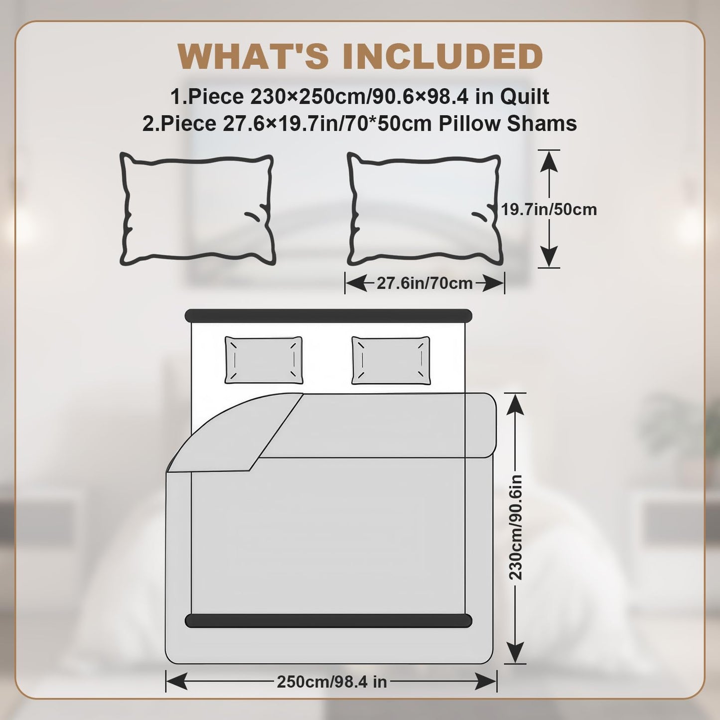 SHANNA Extra Large Duvet: Milk Velvet Soft Double Sided Duvet Ideal as Bedspread 230 x 250 cm with 2 Matching Pillowcases 50 x 70 cm (Beige)