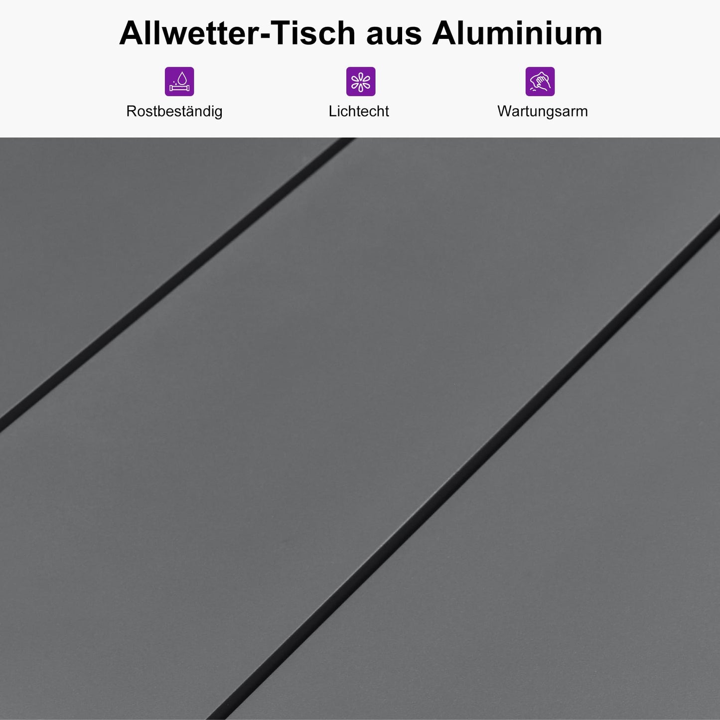 PURPLE LEAF 9-TLG Gartenmöbel Set,Aluminium Terrassenmöbel 8 Gartenstühle mit Tisch Balkonmöbel Essgruppe Gartengarnitur, Grau
