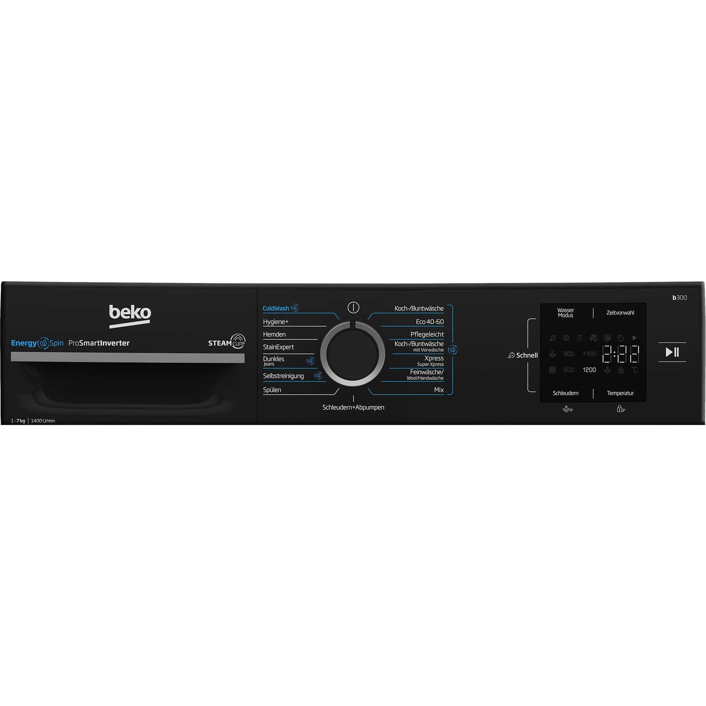 Beko BM3WFU3741R Waschvollautomat, Waschmaschine, 7 kg, EnergySpin, Schleuderwahl 1400 U/min, SteamCure Dampffunktion, allergikergeeignet, AquaWave Schontrommel, Weiß