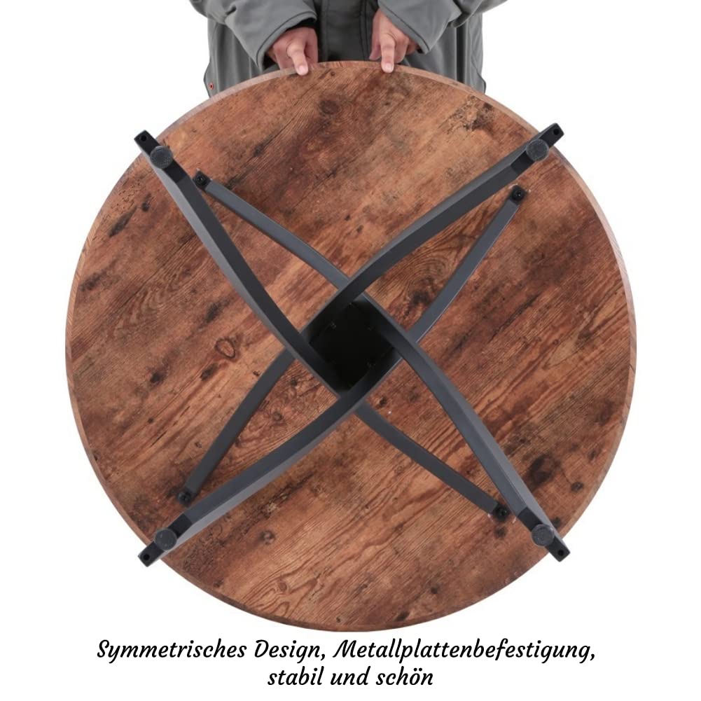 GOLDFAN Esstisch Rund Glas Moderner Küchentisch 80cm Runder Glas Esszimmertische mit Metallbeinen für Esszimmer Wohnzimmer Küche, Schwarz