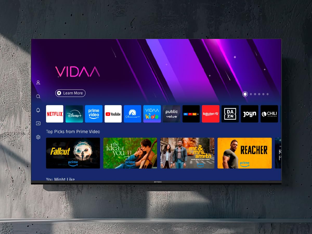 DYON Movie Smart 43 VX TV, 43 inches (108 cm), Full HD Smart TV, HD Triple Tuner (DVB-C/-S2/-T2), App Store, Prime Video, Netflix, YouTube, DAZN, Disney+ (Model 2023)