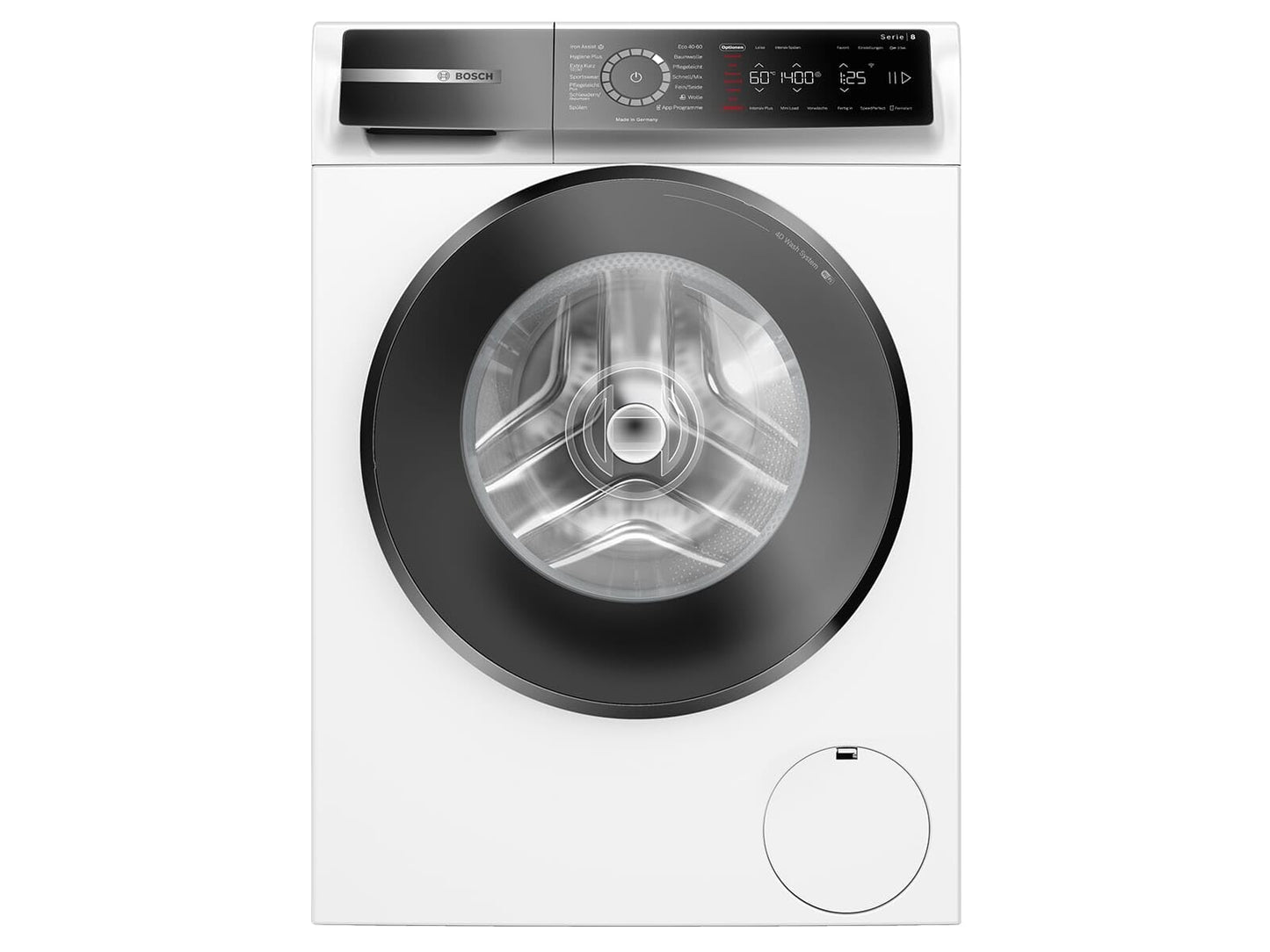 Bosch WAN282K3 Series 4 Front Load Washing Machine, 8 kg, 1400 rpm, SpeedPerfect, Maximum Energy and Water Savings, Refill Function, Extra Hygienic, AquaStop, IronAssist