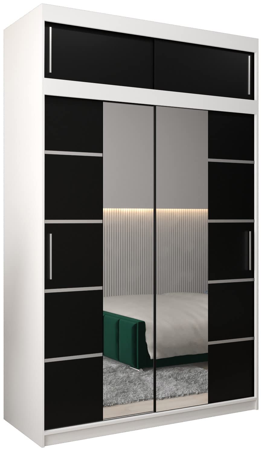 MEBLE KRYSPOL Verona 4 250 Bedroom Wardrobe Sliding Doors Cabinet with Mirror Wardrobe with Mirror Sliding Door Wardrobe Sliding Doors - 250 x 240 x 62 cm - Sonoma with Extension