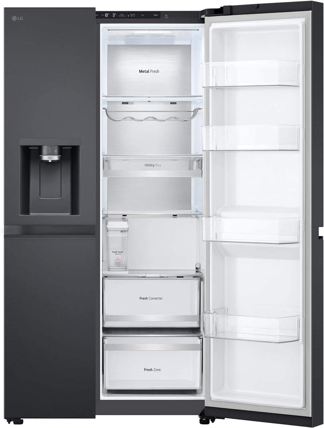 LG GSLC40PYPE Side-by-Side Kühlschrank ǀ Smart Inverter Compressor ǀ Eis- und Wasserspenderǀ Total No Frost Technologie ǀ EEK E ǀ 638 L
