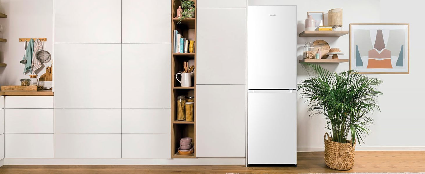 Gorenje N 619EAW4 Fridge-Freezer Combination, LED Display, 186 cm, 300 L, NoFrostPlus, Vegetable Compartment with Moisture Control, FastFreeze, White
