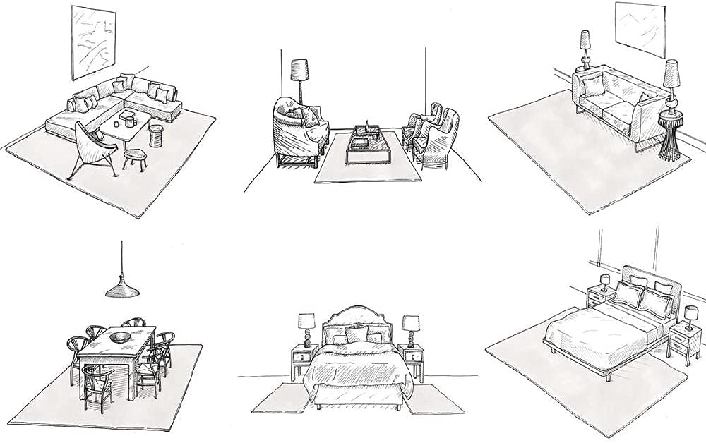 Rururug Moderner Teppich für Wohnzimmer 140x200CM - Pflegeleicht - Dunkelgrün, Schwarz, Grau, Braun, Duck Egg - Meliert Abstraktes Muster rutschfeste Waschbare Teppich
