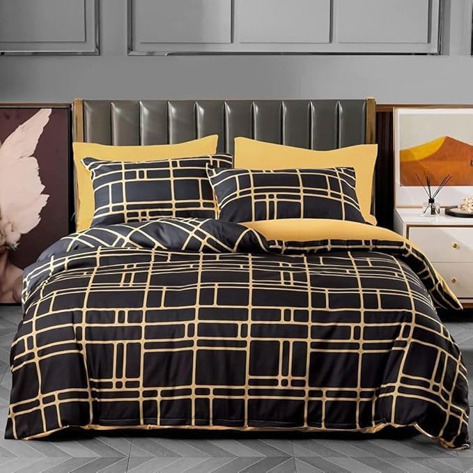 Pamposh Bed Linen 135 x 200 cm 4-Piece Bed Linen Grey 2 Duvet Covers 135 x 200 cm + 2 Pillowcases 80 x 80 cm, Oeko-Tex Bedding Sets Ultra Soft Microfibre with Zip