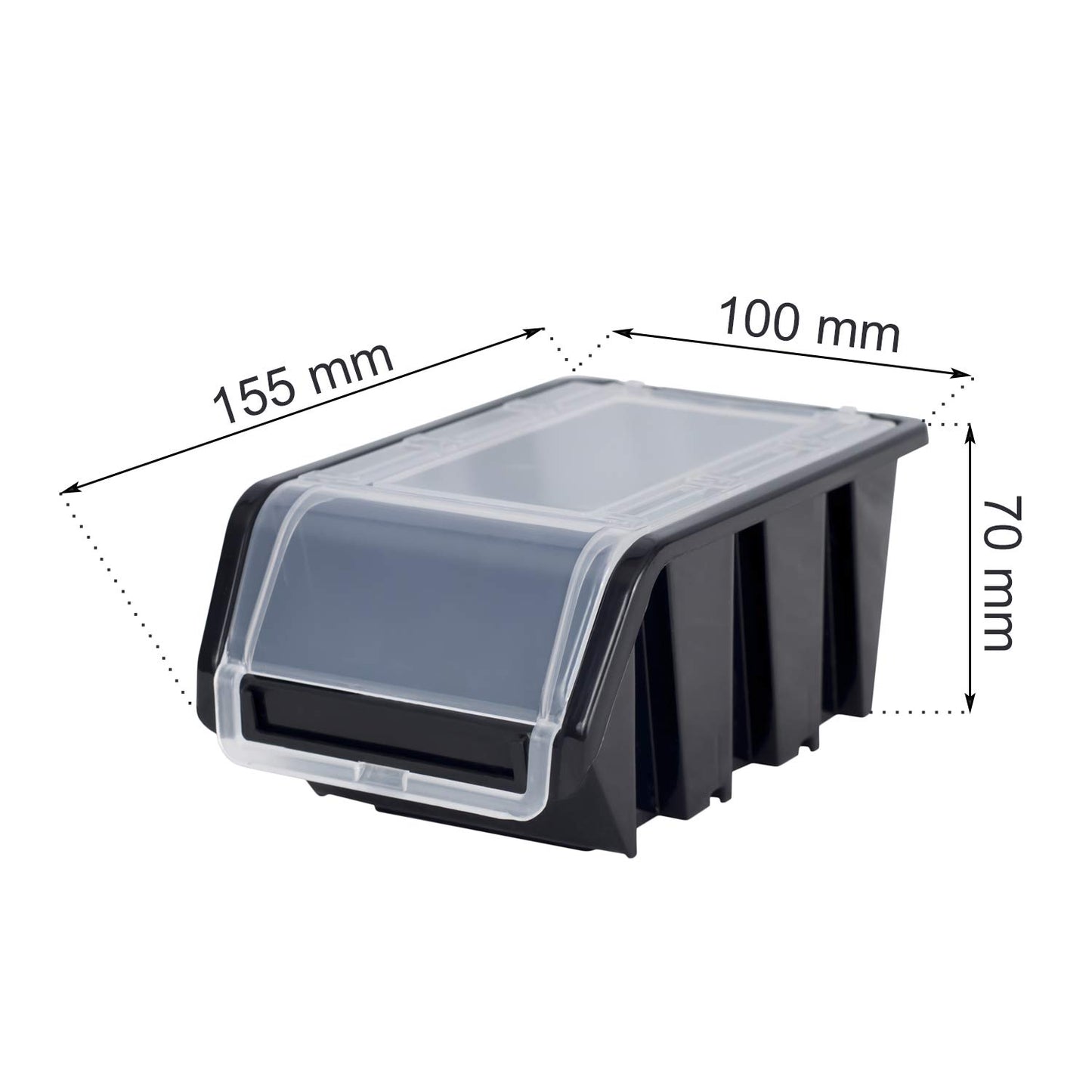 PAFEN Stacking Box Wall Shelf – 1544 x 780 mm – Storage System 80 Pieces Boxes with Lid – Storage Shelf, Storage Boxes, Storage Boxes, Shed Shelf, Black